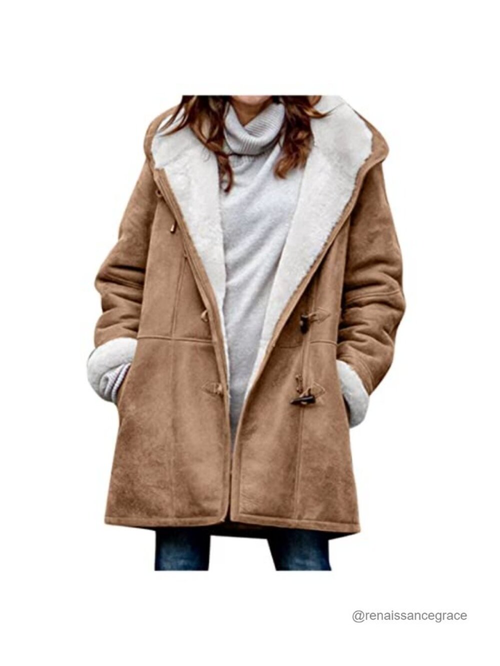 Sherpa Lined Hooded Parka Winter Overcoat Windproof Warm Fleece Jacket